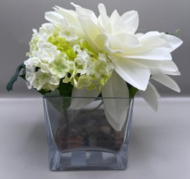 Pier 1 Imports Faux Floral Arrangement In Glass Vase