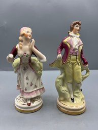 Vintage Coventry Victorian Porcelain Figurines - 2 Total - Made In USA