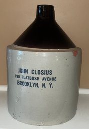 John Closius Stoneware Crock - 199 Flatbush Ave Brooklyn NY