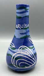 Hand Painted Ceramic Bud Vase - Made In Aruba