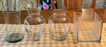 Assorted Glass Vases - 4 Total