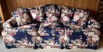 Ethan Allen Floral Traditional Sofa With Throw Pillow Included