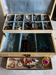 Jewelry Box With Assorted Costume Jewlery