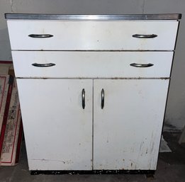 Vintage Metal Storage Cabinet With Drawers
