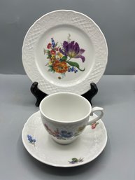 House Of Goebel Porcelain Tea Cup Set - 3 Pieces Total - Made In West Germany