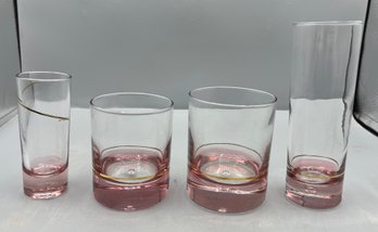 Smoked Pink Cocktail Glassware Set - 34 Total - Made In Italy