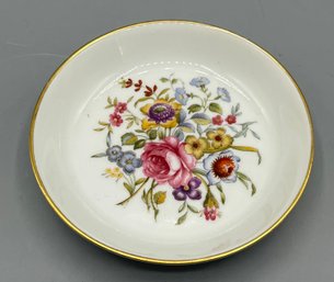 Avon 1982 Royal Worcester Fine Porcelain Floral - Happy Holidays - Trinket Dish