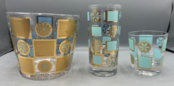 Mid Century Glassware Set - 16 Pieces Total