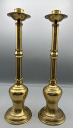 Brass Candlestick Holders - 2 Total