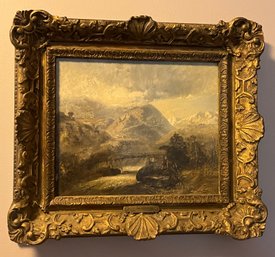 H. De. Fleury Oil On Canvas With Ornate Wooden Frame