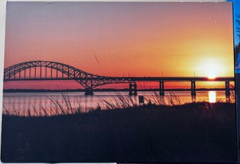 Robert Moses Bridge At Sunset Professional Photograph On Stretched Canvas By Jacqueline Taffe