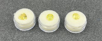 Yellow Labradorite Faceted Gemstones - 3 Total - 10CT Total