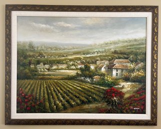 Original R. Anortors Signed Oil On Canvas Framed - Country View