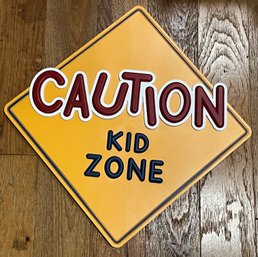 Home Interior Kids Plastic Wall Decor Sign - Caution Kid Zone