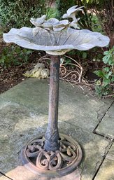 Cast Aluminum Bird Bath With Cast Iron Base