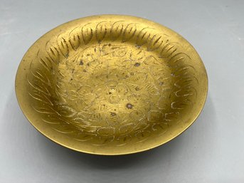 Brass Engraved Footed Bowl - Made In India