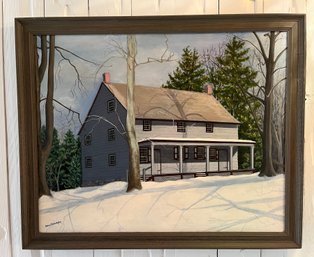 Barbara StarinCottoy Signed Framed Oil Painting - Quaker Meeting House