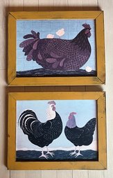 Warren Kimble Rooster Pattern Framed Prints - 2 Total