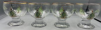 Spode Christmas Tree Pattern Sundae/Sherbet Cups - 12 Total