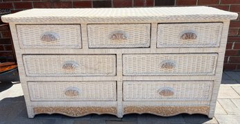 Pier 1 Jamaica Collection Solid Wood Wicker Style 7-drawer Dresser