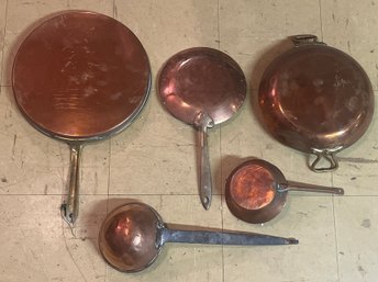 Vintage Copper Pots - 5 Total