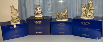 David Winter Hand Painted Cottage Figurines - 5 Total - Boxes Included