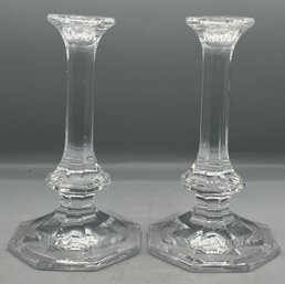 Crystal Candlestick Holder Set - 2 Total