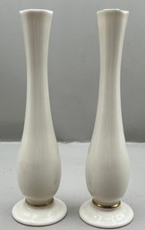 Lenox Ivory Porcelain Bud Vases - 2 Total