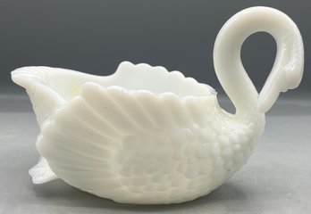 Milk Glass Swan Trinket Bowl
