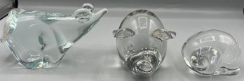 Handmade Crystal Figurines - 3 Total