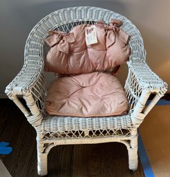 Country Pleasures Rattan Wicker Doll Chair With Cushion