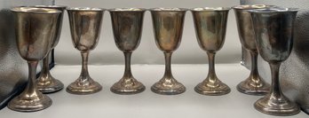 Sterling 950 Base Weighted Goblet Set - 8 Total - 48.22 OZT Total