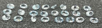 Aqua Marine Faceted Gemstones - 24 Total - 9.3 CT Total