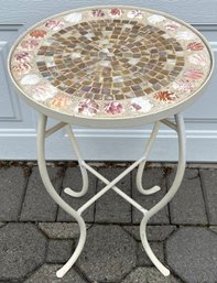 Mosaic Glass-top Metal Table