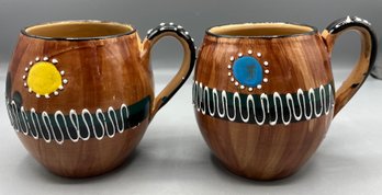 Hand Painted Ceramic Mugs - 2 Total