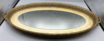 Vintage Brass Mirrored Vanity Tray