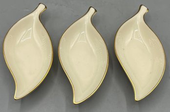 Lenox Ivory Porcelain Trinket Dish Set - 3 Total