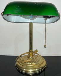 Brass & Glass Bankers Lamp