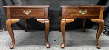 Wooden End Tables With Drawer - 2 Total