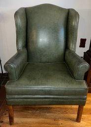 Leather Upholstered Studded Wingback Chair