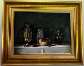 Signed Still Life Oil On Canvas