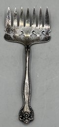 Alvin Sterling Silver Large Sardine Serving Fork Florentine Pattern - .49 OZT