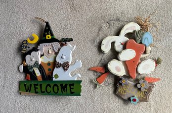 Wooden Holiday Wall Decor - 2 Total