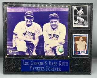 Lou Gehrig & Babe Ruth Yankees Forever Wall Plaque