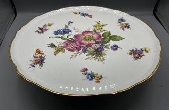 Limoges Hand Painted Porcelain Pedestal Cake Platter - Made In France