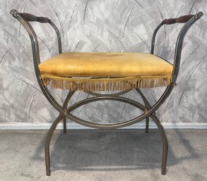 Vintage Delta Metal Industries Upholstered Vanity Bench