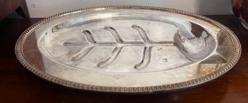 Pilgrim Silver Plate Footed Meat Serving Platter