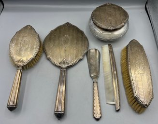 Sterling Silver Vintage Vanity Set - 6 Pieces Total