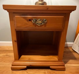 Solid Wood Nightstand With Drawer