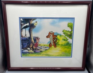 Disney Original Winnie The Pooh Animation Cel - Piglet And Tiger - Framed